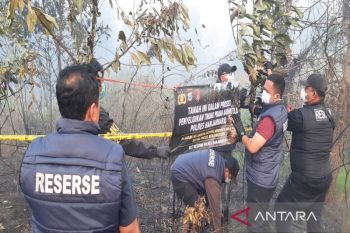 Polres Banjarbaru police line enam lokasi karhutla patut diduga dibakar