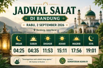 Jadwal Salat di Bandung hari ini Rabu, 2 September 2026