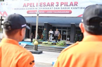 Marak konvoi pesilat, Pemkab Tulungagung gelar apel tiga pilar kamtibmas