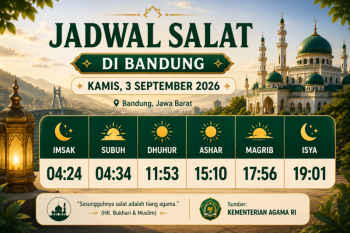 Jadwal Sholat di Bandung hari ini Kamis, 3 September 2026
