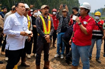 Wamen LH tinjau pembasahan gambut di Jambi di lahan PT WKS, dorong jadi percontohan atas karhutla