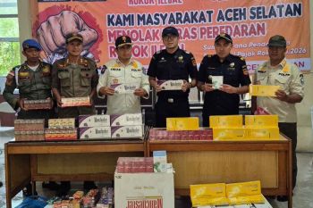 Bea Cukai sita 40.960 batang rokok ilegal di Aceh Selatan