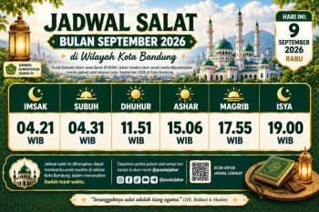 Jadwal Sholat Bandung hari ini 9 September 2026