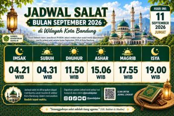 Jadwal Sholat Bandung hari ini 11 September 2026