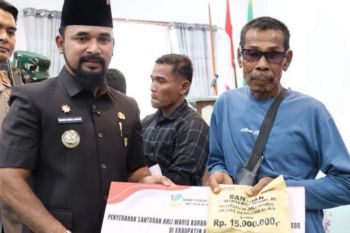Penyaluran jadup korban banjir tahap pertama gelombang satu di Aceh Timur capai 99 persen