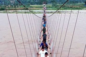 TNI rampungkan pembangunan jembatan gantung perintis di Aceh Tenggara