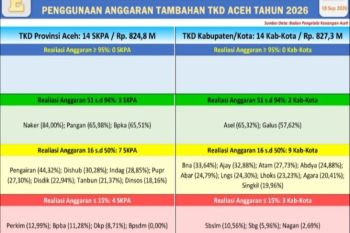 Ini total realisasi tambahan TKD bencana Aceh