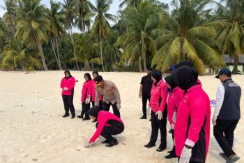 Polres Anambas lepasliarkan 220 tukik guna jaga ekosistem pesisir