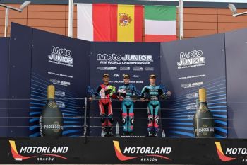 Pebalap Astra Honda Ramadhipa raih podium di Moto3 Junior Aragon