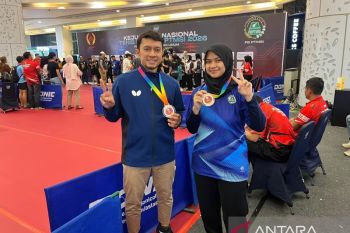 Atlet tenis meja Babel raih dua medali perak di Kejurnas PTMSI 2026