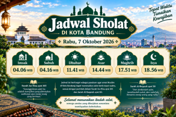 Jadwal Sholat di Bandung Hari Ini, Rabu 7 Oktober 2026