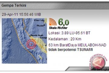 Gempa di Meulaboh 6,0 Skala Richter
