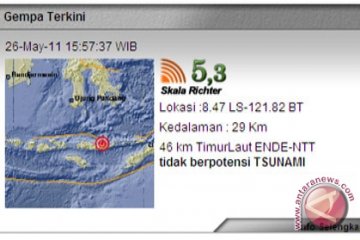 Tidak Ada Kerusakan Akibat Gempa Ende