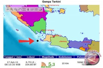 Gempa 5,2 SR guncang Pandeglang Banten