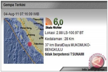 Bengkulu juga digoyang gempa