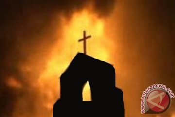 Gereja yang terbakar di Magelang peninggalan Belanda