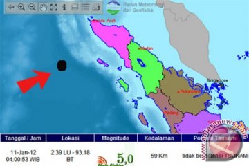 Aceh diguncang 11 kali gempa susulan