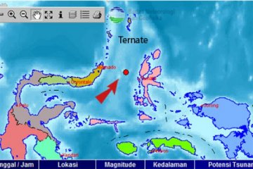 Gempa 5,2 SR Ternate tak berpotensi Tsunami