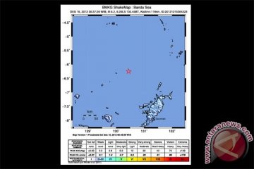 Gempa 5,2 SR guncang Laut Banda  Maluku