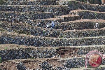 Penahan tebing sepanjang 300 meter runtuh