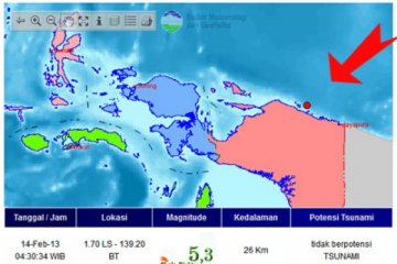 Gempa 5,0 SR guncang Yalimo Papua