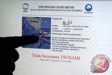 Gempa 5,5 SR di Pandegelang terasa hingga Sukabumi