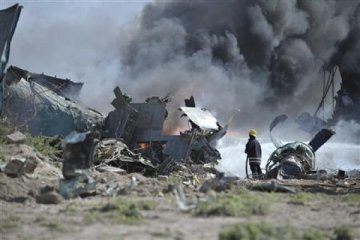 Pesawat militer Ethiopia terbakar, empat tewas