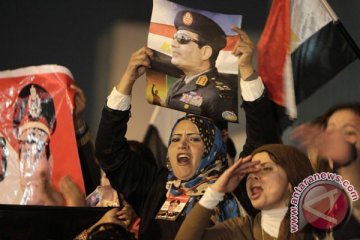 Pendukung capres Al Sisi pesta pora kemenangan