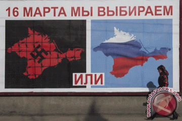 95,5 persen warga Krimea setuju gabung dengan Rusia