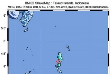 Gempa 5,4 SR landa Kepulauan Talaud