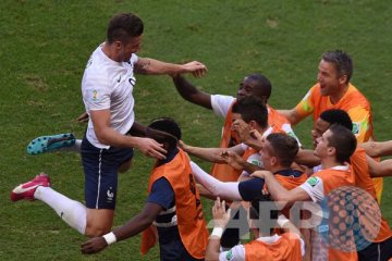 Giroud cetak dua gol saat Prancis kalahkan Denmark