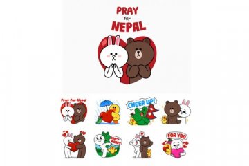 LINE jual stiker khusus untuk bantuk korban gempa Nepal