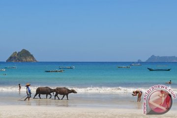 Menikmati matahari terbenam di Pantai Selong Belanak