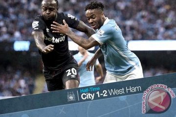 Manchester City sementara tertinggal 1-2 dari West Ham