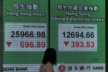 Indeks saham Tiongkok berakhir turun