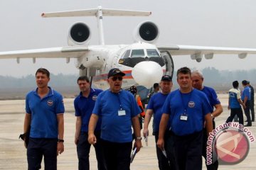 Beriev Be-200 sewa dari Rusia tiba di Palembang