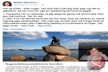 Facebook dituding sensor foto patung Puteri Duyung Denmark