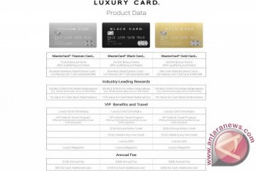 Luxury Card luncurkan tiga produk kartu kredit MasterCard berbahan logam yang inovatif
