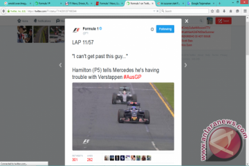 Hamilton sempat keluhkan sulit lewati Verstappen