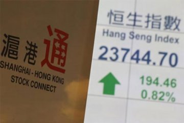 Saham Hong Kong terus untung, Indeks Hang Seng melonjak 1,23 persen