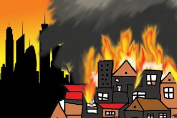 Kebakaran landa pemukiman padat penduduk Pulogadung