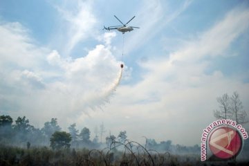 Dua helikopter pemadam kebakaran Riau geser ke Kalimantan