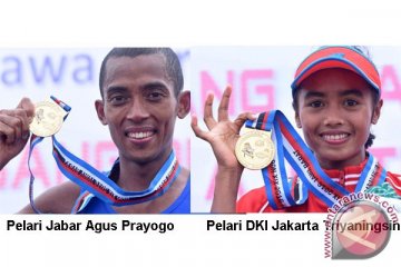 PON 2016 - Agus Prayogo dan Triyaningsih raih emas maraton