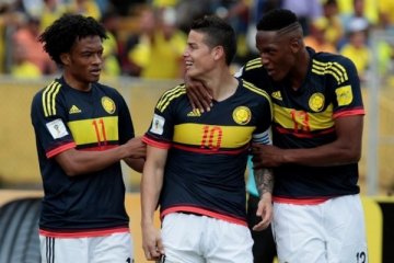 Gebuk Ekuador 2-0, Kolombia naik ke posisi dua