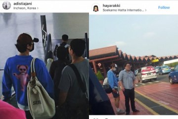 Aktor Korea Gong Yoo terlihat di bandara Soekarno-Hatta