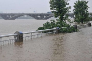 Banjir di wilayah dekat Sungai Yangtze