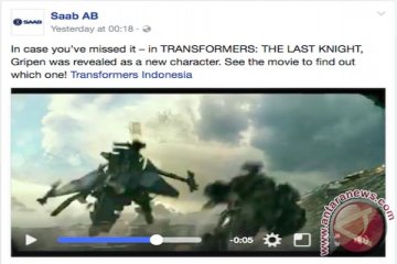 Pesawat JAS39 Gripen muncul di Transformer: The Last Knight