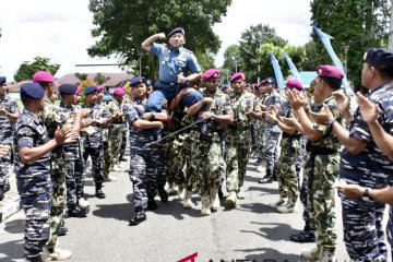 Penyambutan Danlantamal IX Ambon