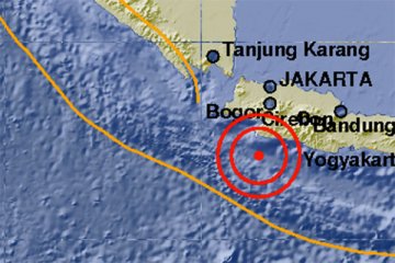 Gempa 5,1 skala Richter di dekat Sukabumi