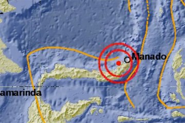 Gempa magnitudo 5,0 guncang barat laut Melonguane Sulut